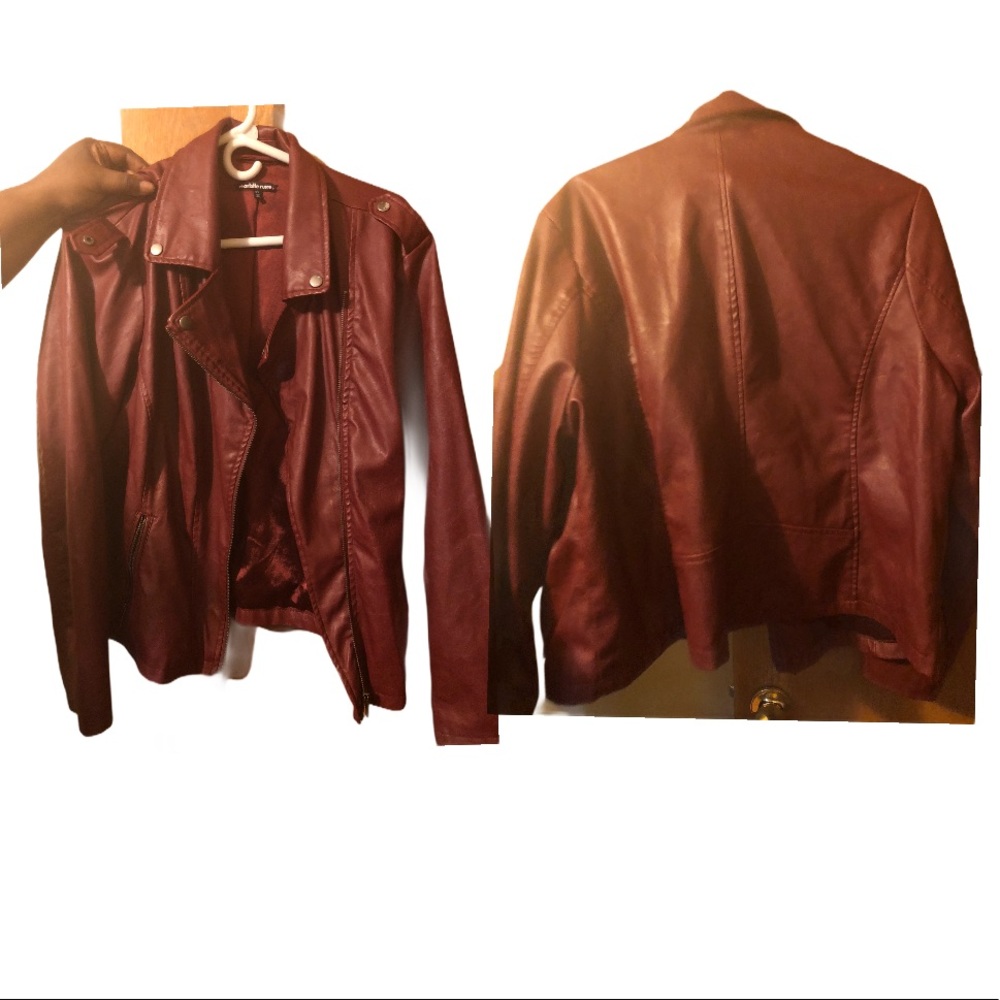 Burgundy leather jacket